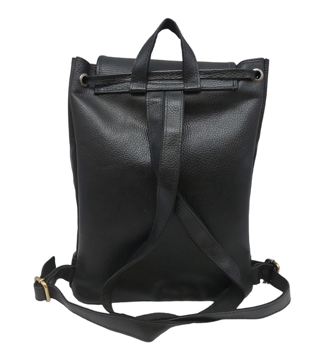 Elodina Carla – Leren Dames Rugzak (Zwart)