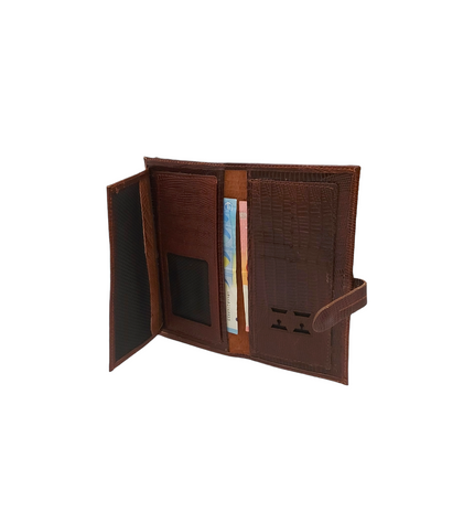 Dames portemonnee van rundleer met telefoonvak – effen