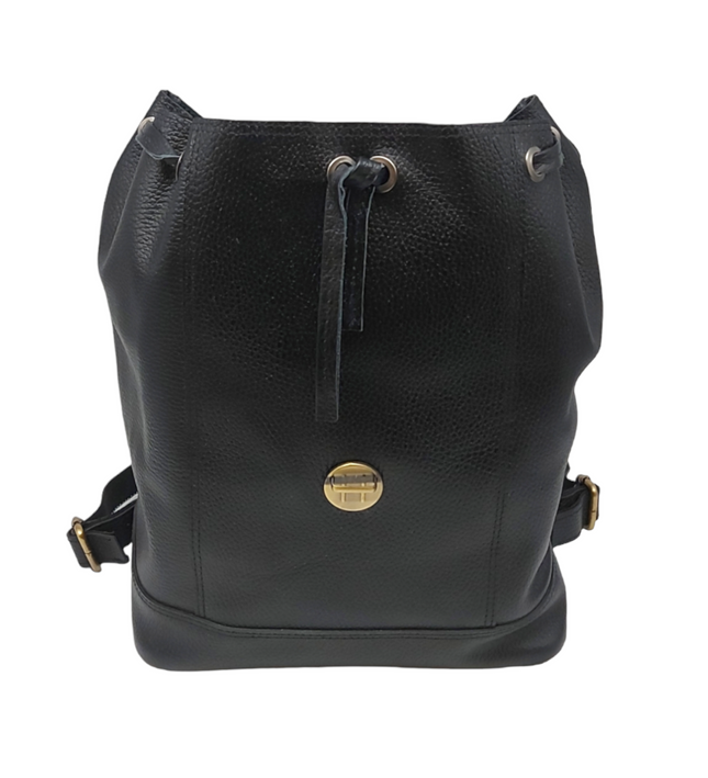 Elodina Carla – Leren Dames Rugzak (Zwart)