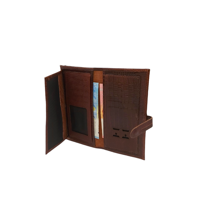 Dames portemonnee van rundleer met telefoonvak – effen