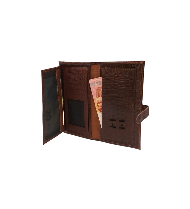 Dames portemonnee van rundleer met telefoonvak – effen