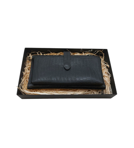 Dames portemonnee van rundleer met telefoonvak – effen