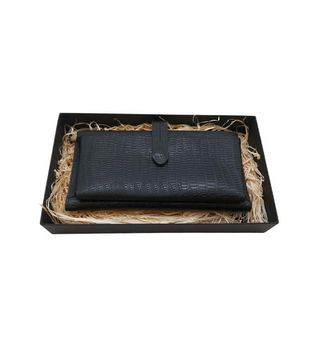 Dames portemonnee van rundleer met telefoonvak – effen