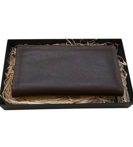 Men's wallet made of cowhide leather with phone compartment