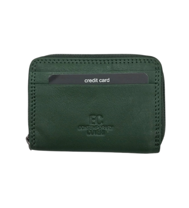 Compacte leren dames portemonnee – EC COVERI