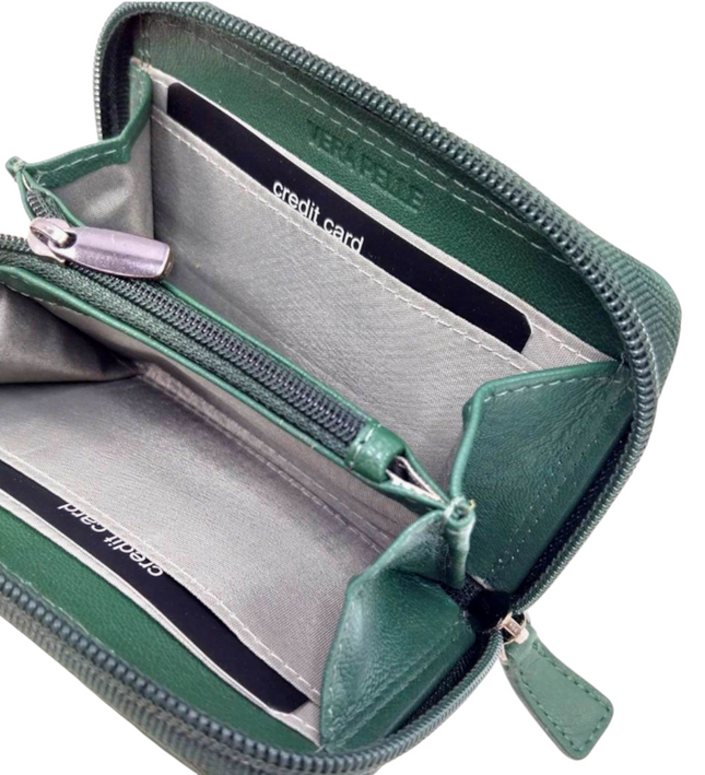 Compacte leren dames portemonnee – EC COVERI