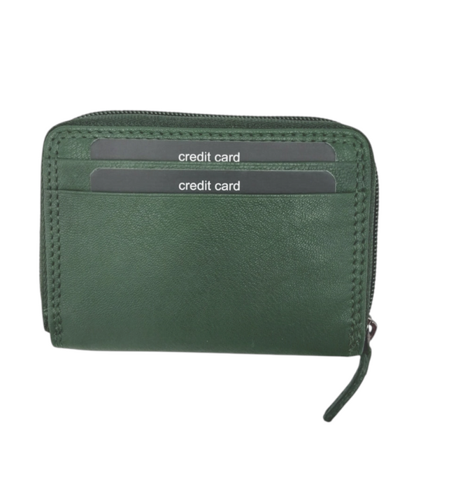 Compacte leren dames portemonnee – EC COVERI