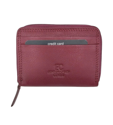 Compacte leren dames portemonnee – EC COVERI