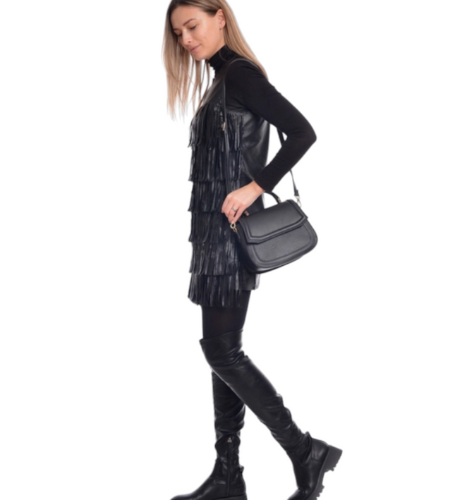 Isabella Rhea leren handtas/schoudertas