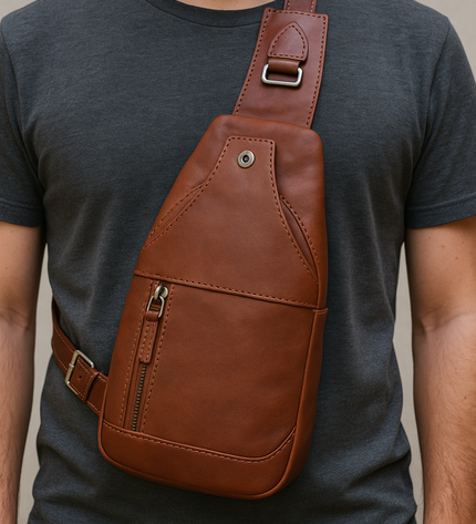 Handgemaakte Leren Crossbody Tas Heren – Elodina