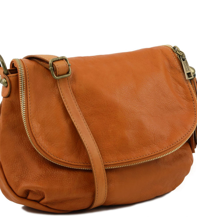 TL141223 – TL Bag - Soft leren shoulder bag with tassel detail