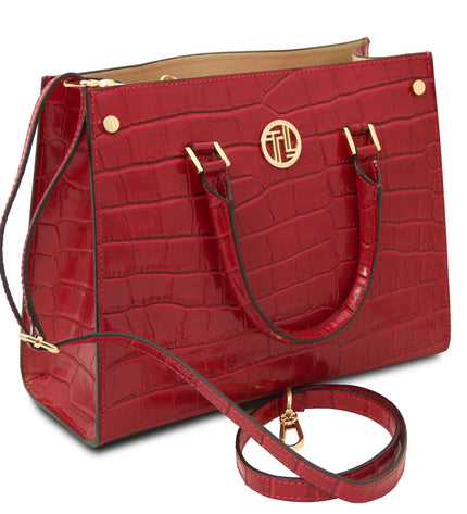 TL142504 – Croque - Croc print leren handbag