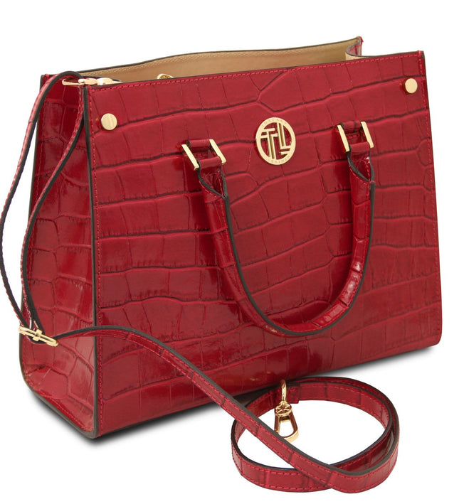 TL142504 – Croque - Croc print leren handbag