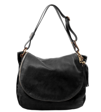 TL141110 – TL Bag - Soft leren shoulder bag with tassel detail