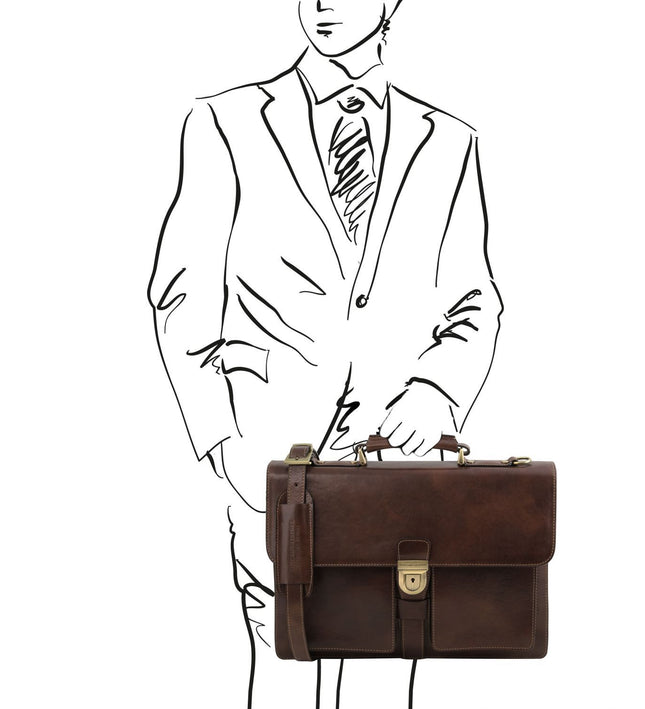 TL141825 – Assisi - leren briefcase 3 compartments