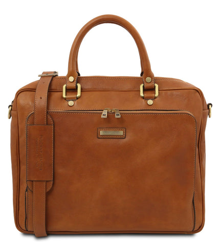 TL142427 – Pisa - leren laptop briefcase with front pocket