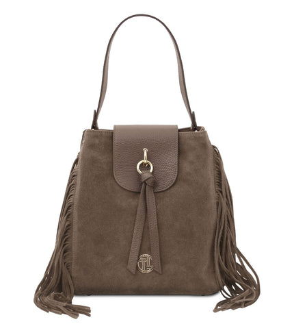 TL142512 – Nomade - Suede leren fringe shoulder bag