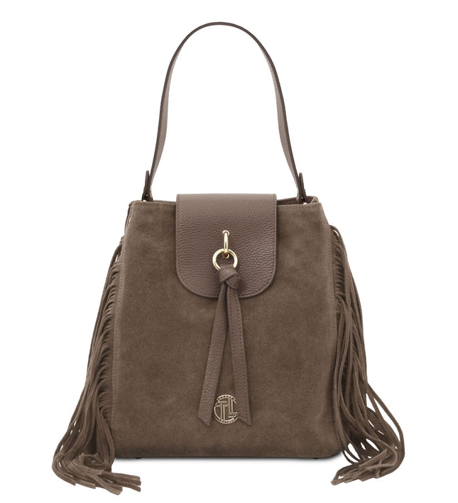 TL142512 – Nomade - Suede leren fringe shoulder bag