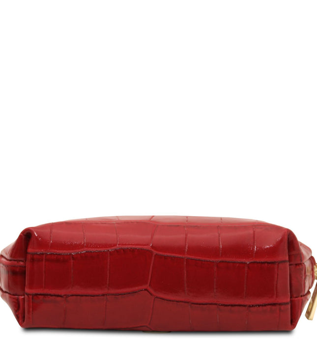 TL142514 – Vera - Croc print leren toiletry case