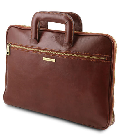 Tuscany Leather – Caserta - Document Leather briefcase – Bruin (TL142070)