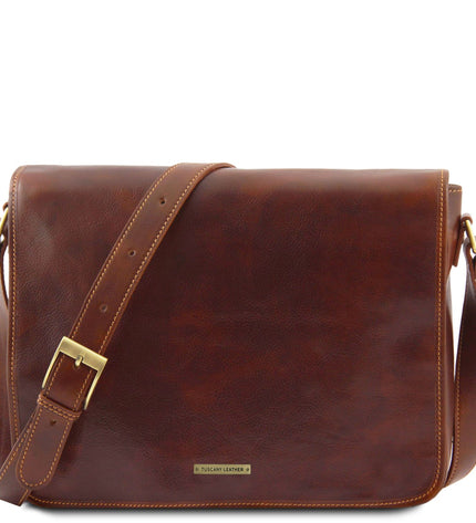 TL90475 – Messenger double - Crossbody leren bag