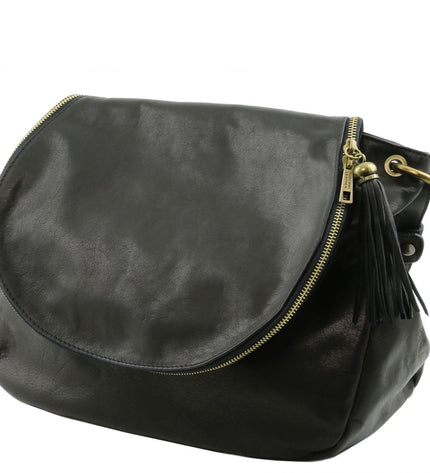 TL141110 – TL Bag - Soft leren shoulder bag with tassel detail