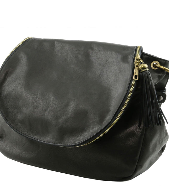TL141110 – TL Bag - Soft leren shoulder bag with tassel detail