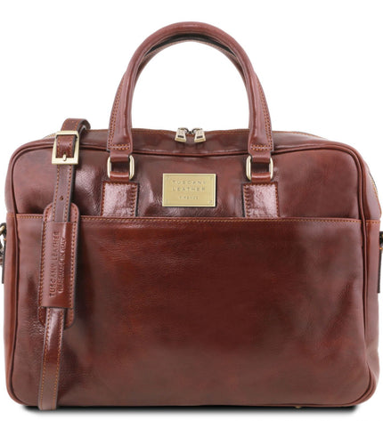 TL141241 – Urbino - leren laptop briefcase with front pocket