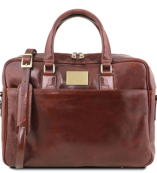 TL141241 – Urbino - leren laptop briefcase with front pocket