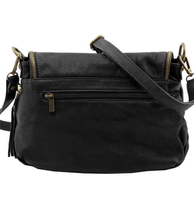 TL141223 – TL Bag - Soft leren shoulder bag with tassel detail