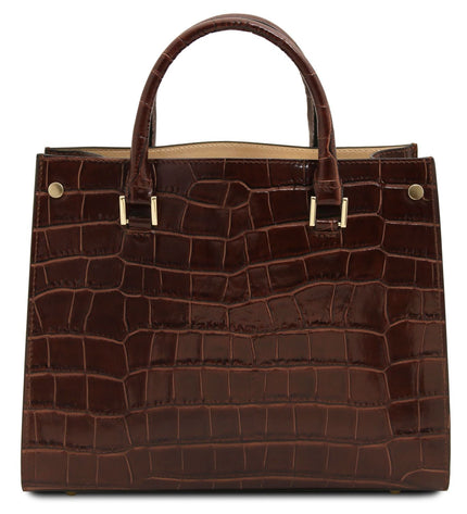 TL142504 – Croque - Croc print leren handbag