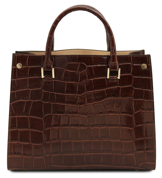 TL142504 – Croque - Croc print leren handbag