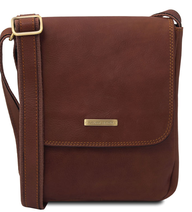TL141408 – John - leren crossbody bag for men with front zip