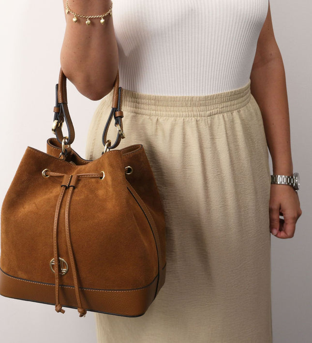 TL142476 – Minerva - leren bucket bag