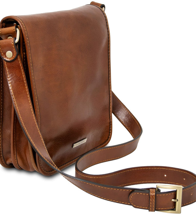 TL141255 – TL Messenger - Two compartments leren shoulder bag