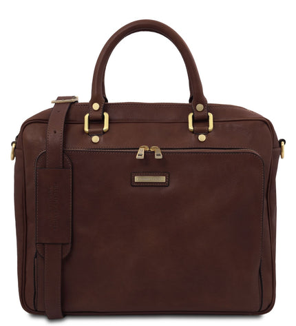 TL142427 – Pisa - leren laptop briefcase with front pocket