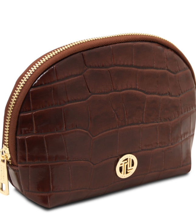 TL142514 – Vera - Croc print leren toiletry case