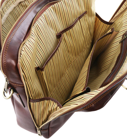 TL141894 – Urbino - leren laptop briefcase 2 compartments with front pocket