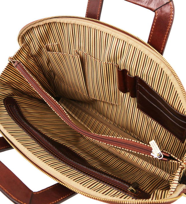 Tuscany Leather – Caserta - Document Leather briefcase – Bruin (TL142070)