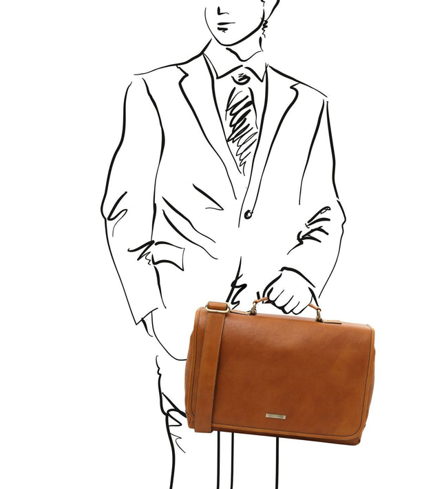TL142068 – Mantova - leren multi compartment TL SMART briefcase with flap