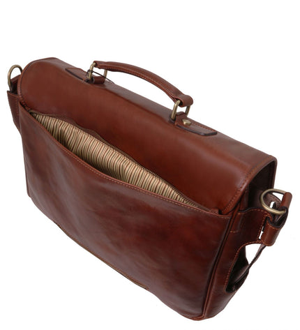 TL142069 – Ventimiglia - leren multi compartment TL SMART briefcase with front pockets