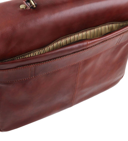 Tuscany Leather – Alessandria - Leather multi compartment TL SMART laptop briefcase – Honing (TL142440)