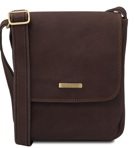 TL141408 – John - leren crossbody bag for men with front zip