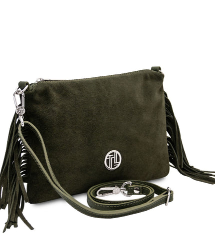 TL142495 – Nomade - Suede leren fringe clutch