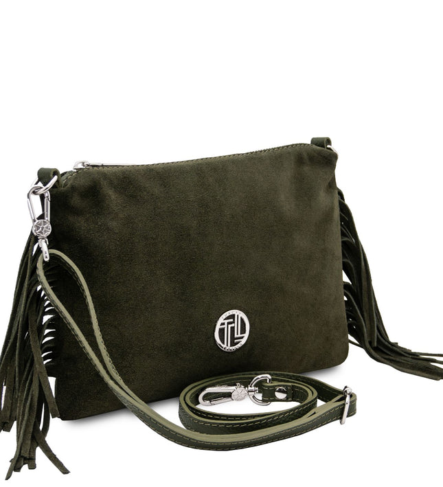 TL142495 – Nomade - Suede leren fringe clutch