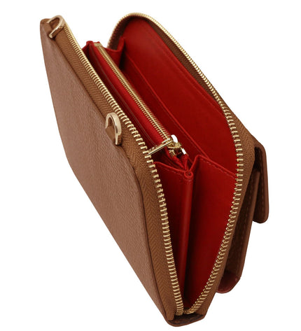 TL142433 – Urania - leren wallet/phone holder with strap