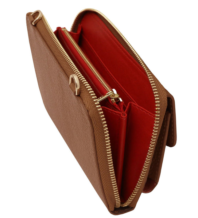 TL142433 – Urania - leren wallet/phone holder with strap