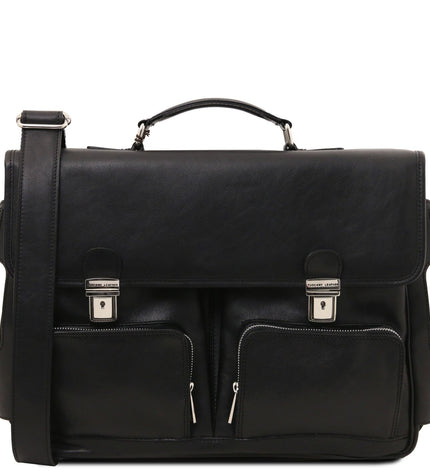 TL142069 – Ventimiglia - leren multi compartment TL SMART briefcase with front pockets