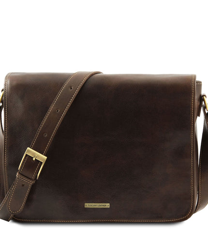 TL90475 – Messenger double - Crossbody leren bag