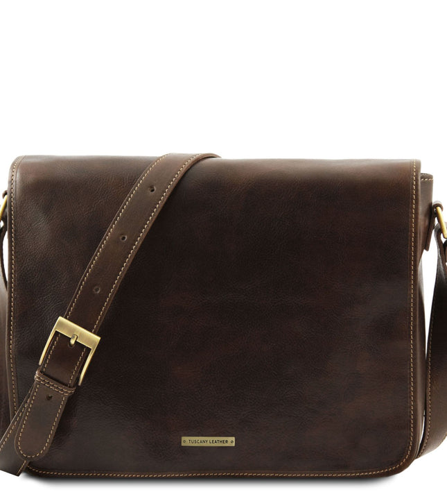 TL90475 – Messenger double - Crossbody leren bag